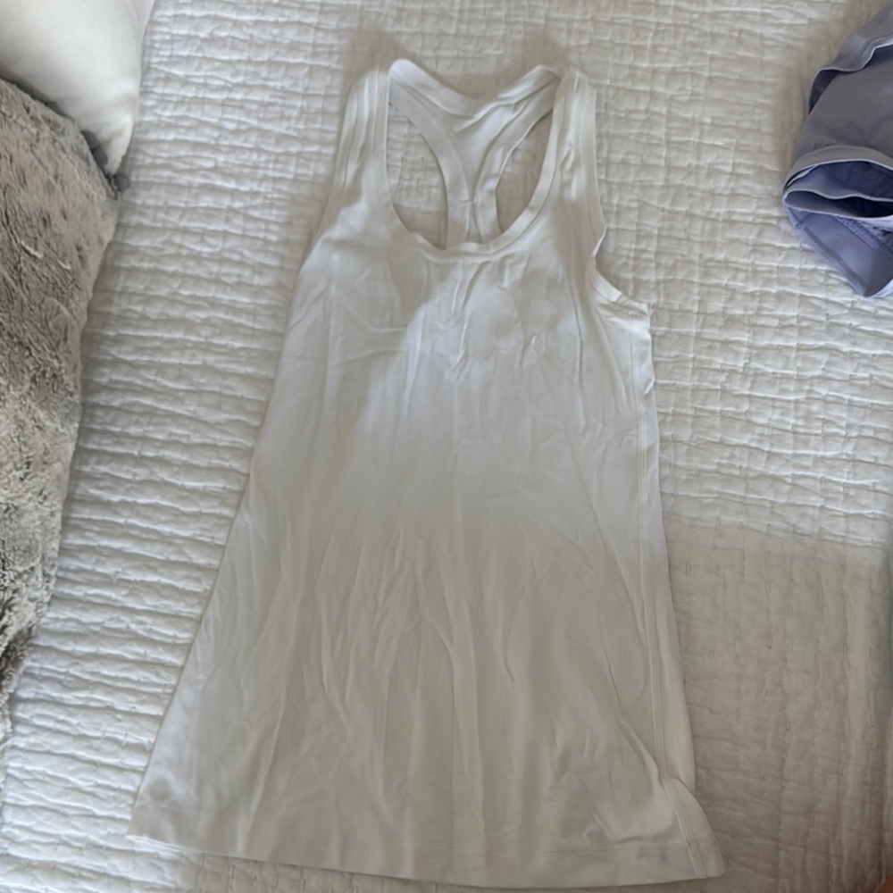 Lululemon White Racerback Tank Top